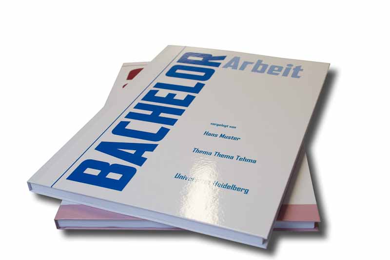 Bedruckte Hardcoverbindungen für Masterthesis und Doktorarbeiten in Mosbach Beispiel bedruckte Hardcoverbindungen